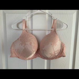 Blush pink lace bra
